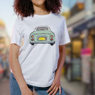 Camiseta Gráficos Gráficos de Carro Verde-Esmeralda