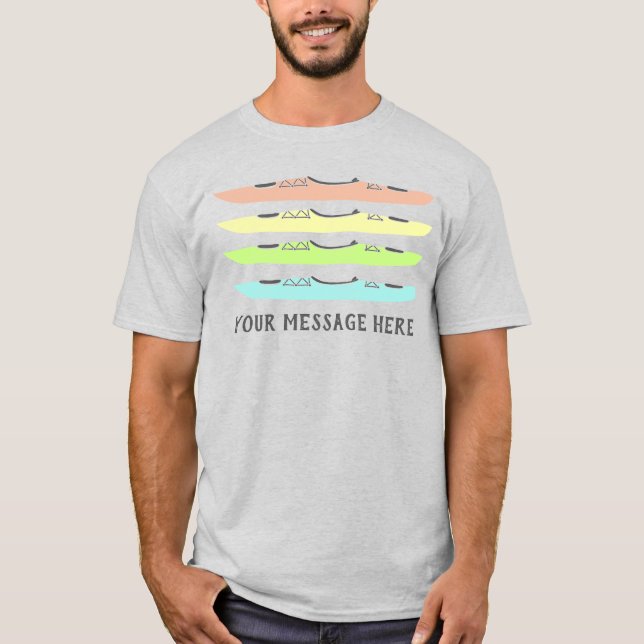 Camiseta Gráficos Kayaks Colorido Pastel Personalizados (Frente)