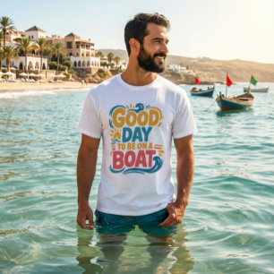 Camiseta Gráficos Náuticos Vintage Retro do Sol e do Barco