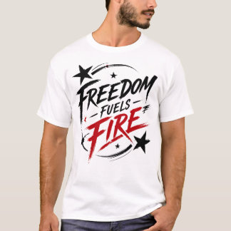 Camiseta Gráficos Patrióticos Liberdade Alimenta Fogo