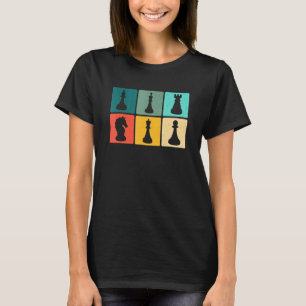 Camiseta Gráficos Retro Xadrez Jogador Xeque-Mate Tabuleiro