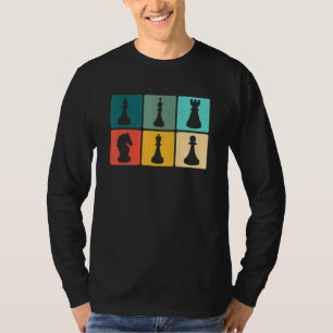 Camiseta Gráficos Retro Xadrez Jogador Xeque-Mate Tabuleiro