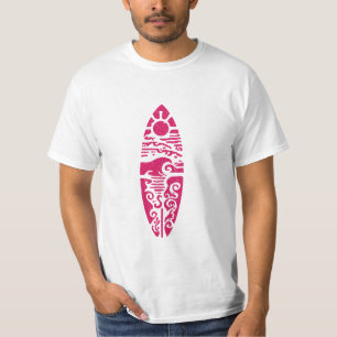 Camiseta Gráficos Tribais de Surf na Praia