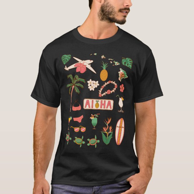 Camiseta Gráficos Viagem para Aloha Hawaii (Frente)