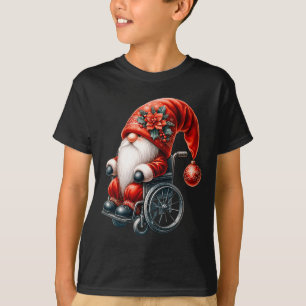 Camiseta Grafismo engraçado do Papai Noel de cadeira de rod