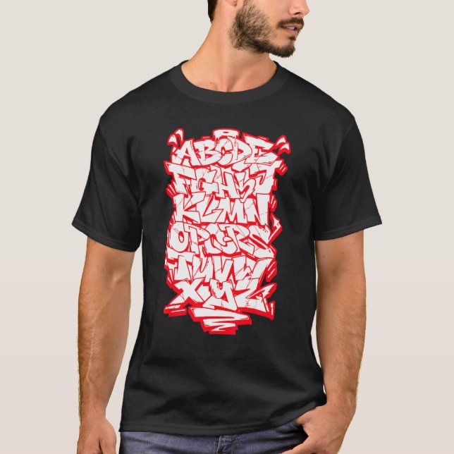 Camiseta Grafite Alphabet Hip Hop Street Wildstyle Letteri (Frente)