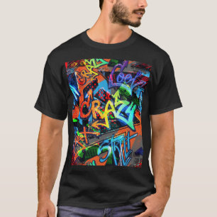 Camiseta Grafite brilhante, design gráfico urbano.
