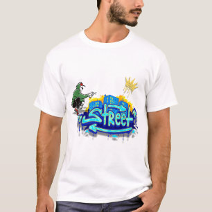 Camiseta Grafite Colorido na Arte Urbana Wall Street