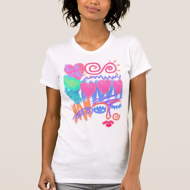Camiseta Grafite de amor, Abstrato de arte (Frente)