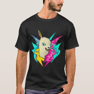 Camiseta Grafite de Arte de Rua Trovão Colorida Llamas
