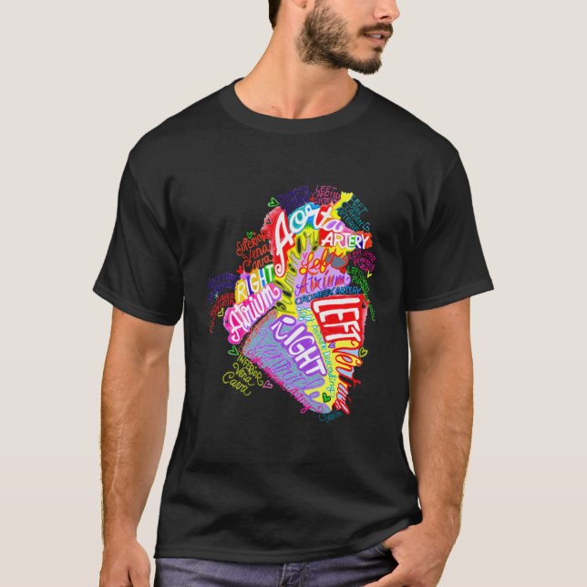 Camiseta Grafite de Arte do Coração Anatômico (Frente)