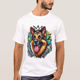 Camiseta grafite de cães de sheperd alemão