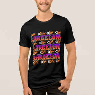 Camiseta Grafite de Futebol de Barcelona — Futebol flamejan