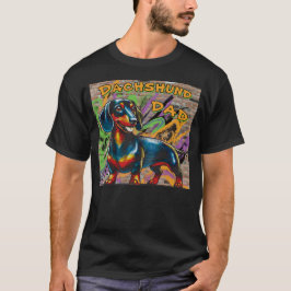 Camiseta Grafite de Pai de Dachshund: Esquadrão de Cachos L