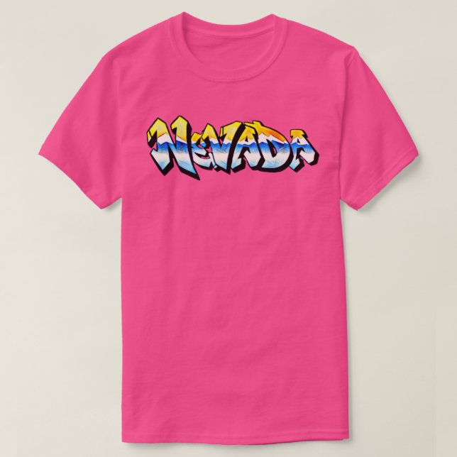 Camiseta Grafite de Placa de Licença de Nevada disponível n (Frente do Design)