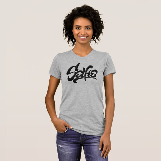 Camiseta Grafite de skate SELFIE Street Art Lettering (Frente Completa)