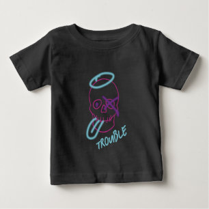 Camiseta Grafite do crânio - Rosa, Roxo, Azul e Preto