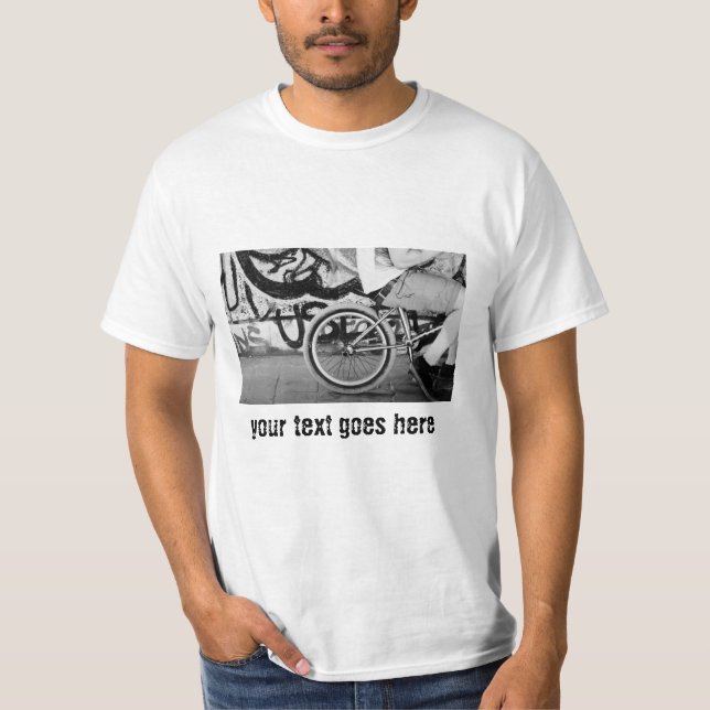 Camiseta Grafite do parque de skates de bicicleta BMX - Cam (Frente)