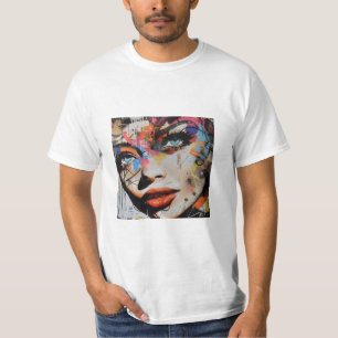 Camiseta Grafite do rosto de uma mulher