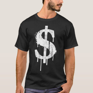 Camiseta Grafite Dólar Dólar Sinal de Dólar $ Estilo Urbano
