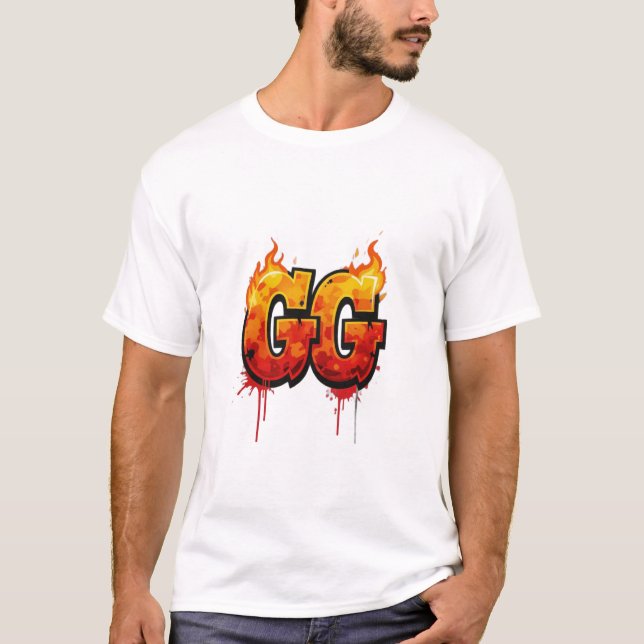 Camiseta 🔥 Grafite Estilo "GG" Flamejante (Frente)