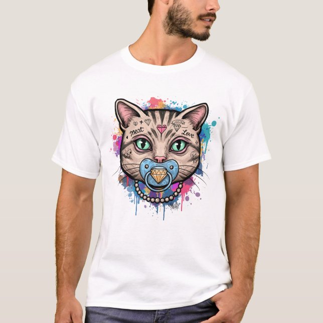 Camiseta Grafite Gato Face (Frente)