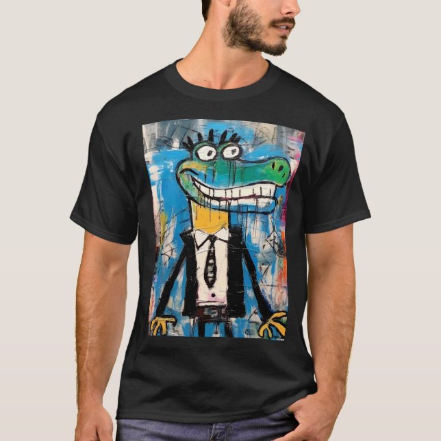 Camiseta Grafite Jacaré Arte de Rua Crocodilo (Frente)