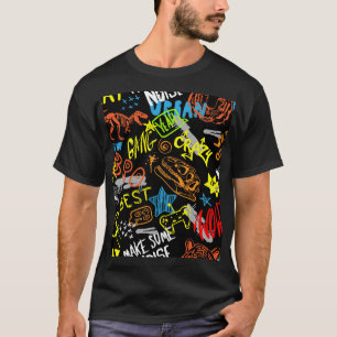 Camiseta Grafite para rapazes: Resfriamento desenhado à mão