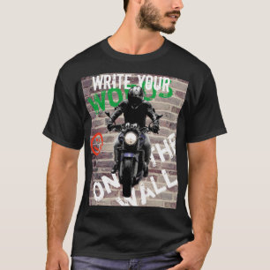 Camiseta Grafite Personalizado De Parede De Tijolos De Moto