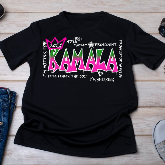 Camiseta Grafite Rosa Negrito e Kamala Verde 2024 (Criador carregado)