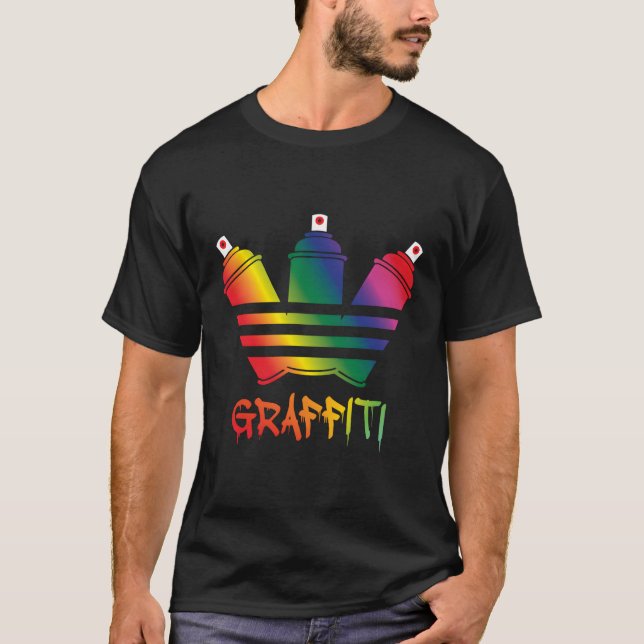 Camiseta Grafite Spray Cans Rainbow Unisex (Frente)