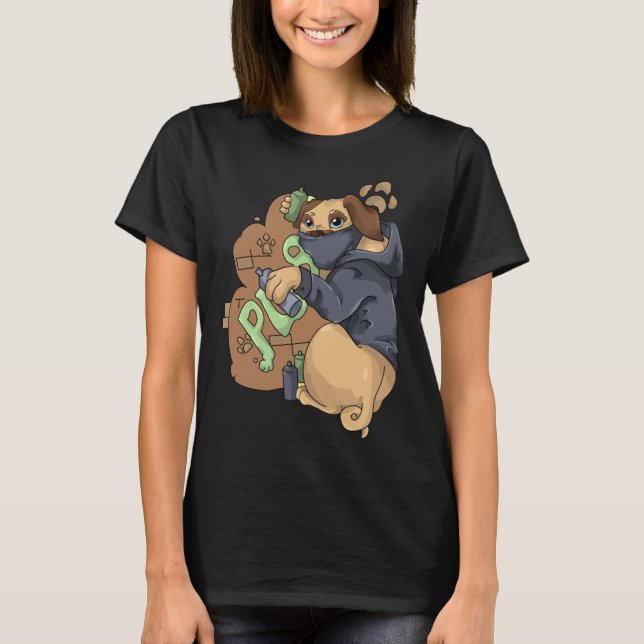 Camiseta Grafite Sprayer Pug Spray (Frente)