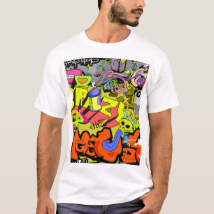Camiseta Grafite Urbano: Muro de Arte Vintage