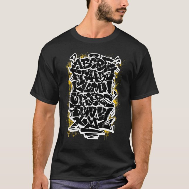 Camiseta Grafite Wildstyle Alphabet Hip Hop Street Urban L (Frente)