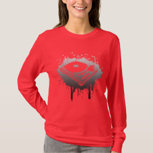 Camiseta Grafites da plataforma giratória do DJ -
