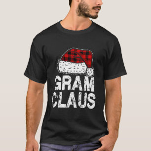 Camiseta Gram Claus Santa Hat Red Buffalo Xadrez Natal P