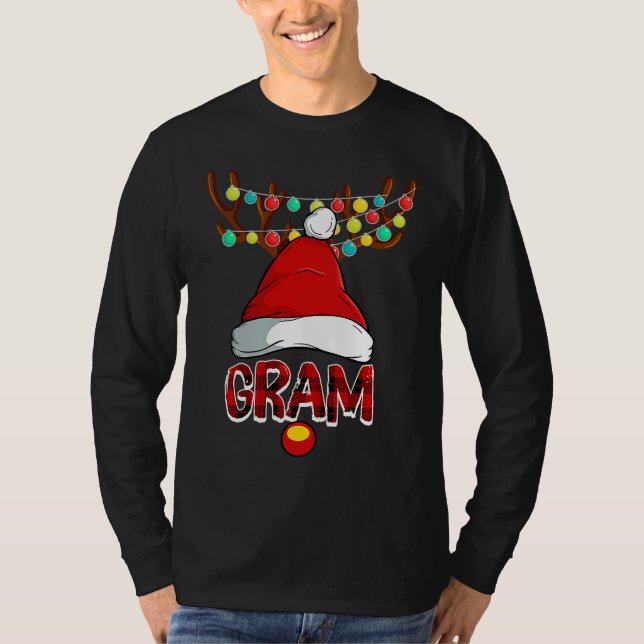 Camiseta Gram Deer Matching Family Christmas Reindeer Face (Frente)