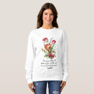 Camiseta Grama Com Flor Fora Palavra De Deus Bíblia Verso