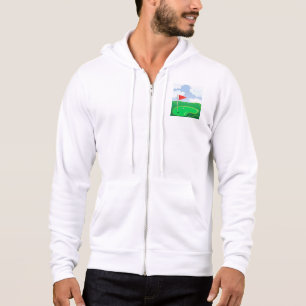 Camiseta Grama de golfe com bandeira vermelha e bola