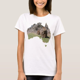 Camiseta Grama de Quokka em Forma de Contorno da Austrália