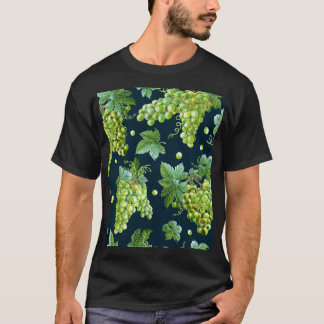 Camiseta Grama Verde: Padrão Escuro de Aquarela