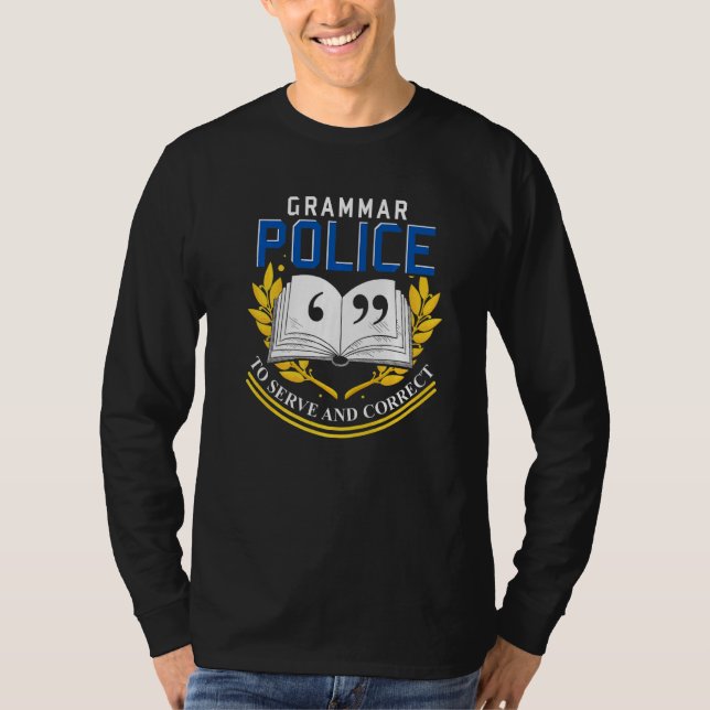 Camiseta Gramática Correta Gramatical Gramática da Polícia (Frente)