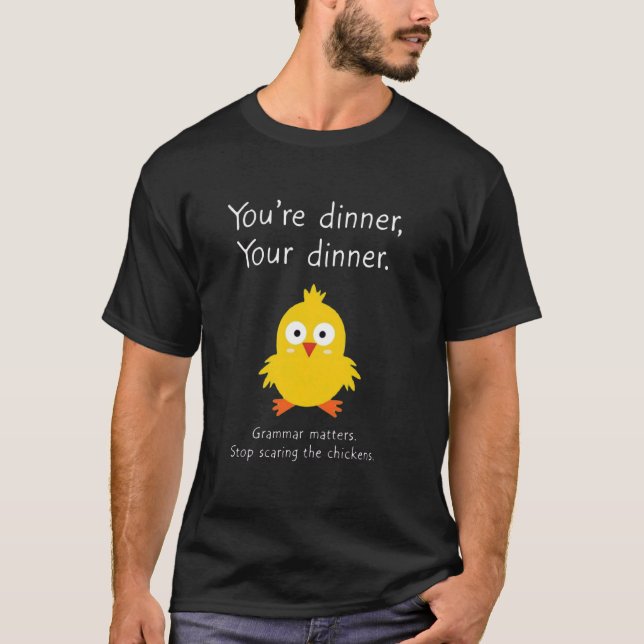 Camiseta Gramática Inglesa Divertida Importa Frango Pontuaç (Frente)