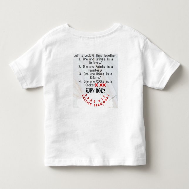 CAMISETA GRAMÁTICA INGLESA PARA CRIANÇAS (Verso)