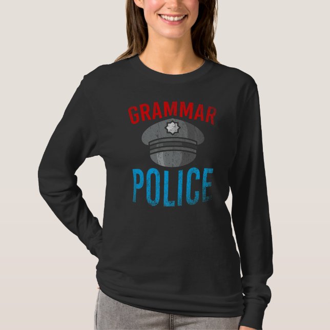 Camiseta Gramática-Polícia Que Gramática Correta Gramatical (Frente)