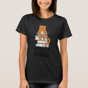 Camiseta Grammar Kitten Corrigindo gentilmente o professor 