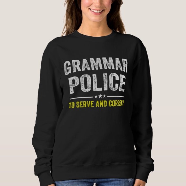 Camiseta Grammar Police Women and Kids Costume Idea (Frente)