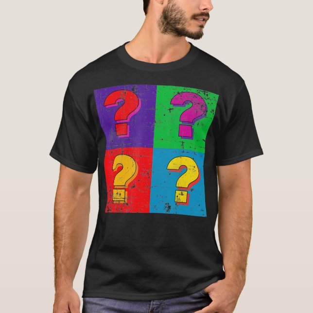Camiseta Grammar Punctuation Question Marks Retro Pop Art F (Frente)