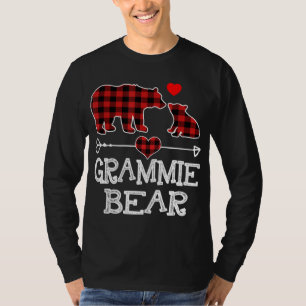 Camiseta Grammie Bear Natal Pajama Xadrez Vermelha Buffalo