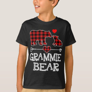 Camiseta Grammie Bear Natal Pajama Xadrez Vermelha Buffalo